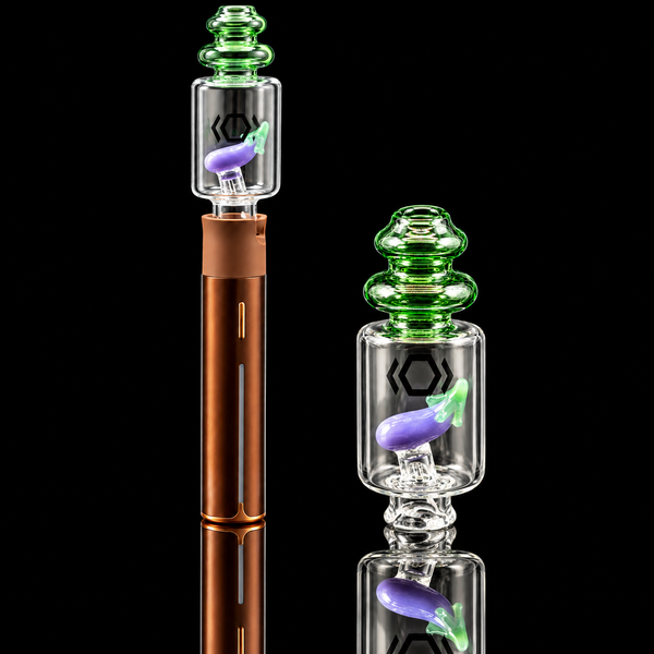 KickBack Glass - Eggplant Bubbler Puffco Pivot Glass Bubbler Mouthpiece