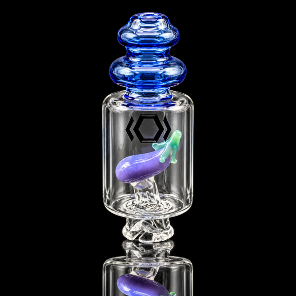KickBack Glass - Eggplant Bubbler Puffco Pivot Glass Bubbler Mouthpiece