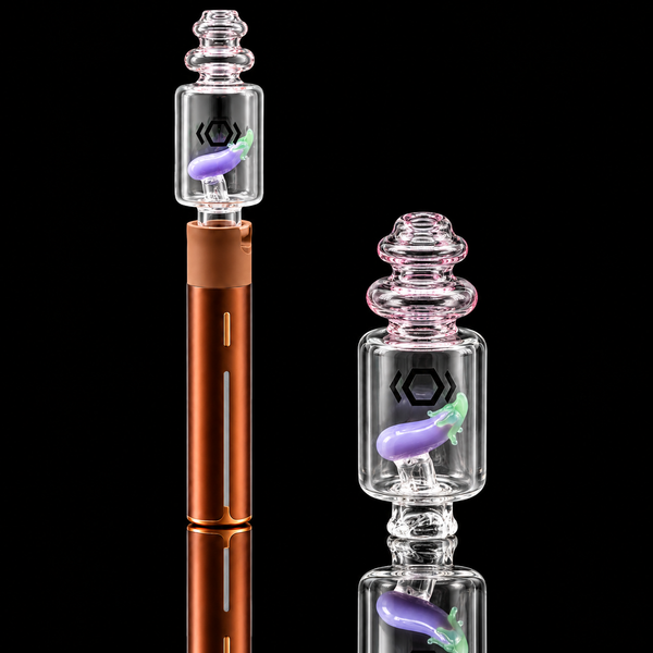 KickBack Glass - Eggplant Bubbler Puffco Pivot Glass Bubbler Mouthpiece
