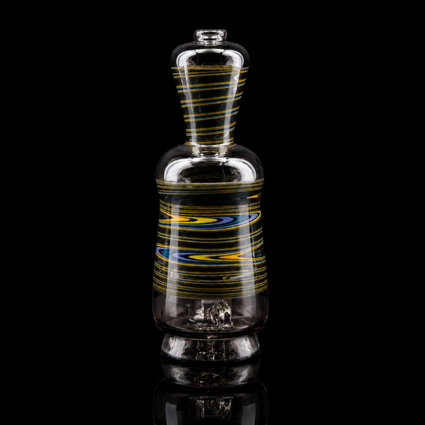 Smiley Glass – Midnight Gold Linework Puffco Peak Pro Glass Attachment