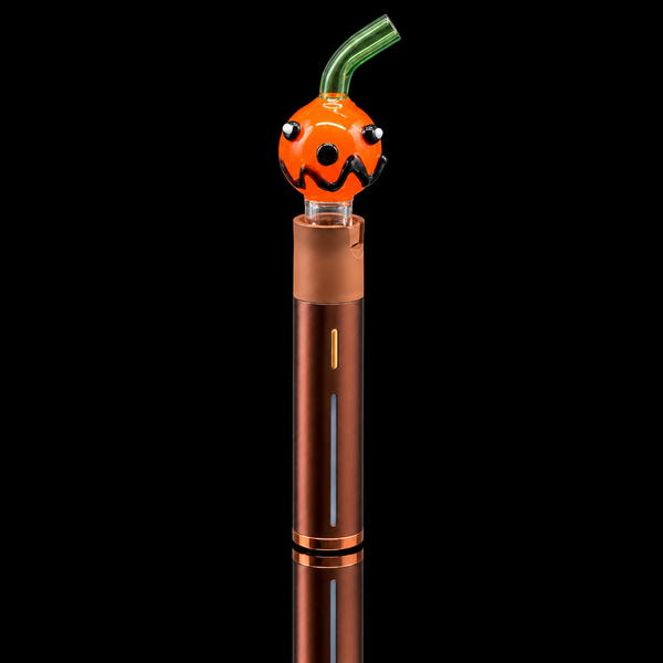 Kickback Glass - Angry Pumpkin Puffco Pivot Glass Mouthpiece