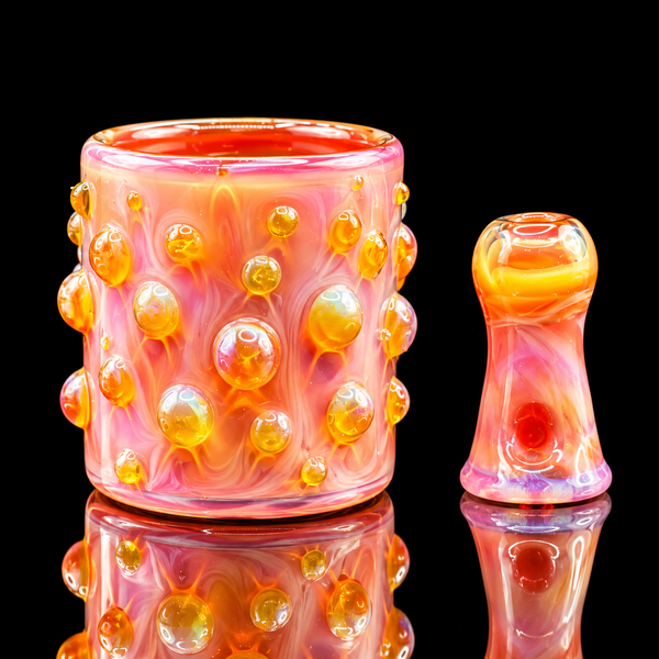 Biohazcreations - Full Color Bubbled Puffco Proxy Core Glass Cup & Mouthpiece Set