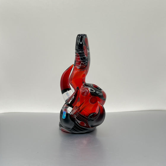 Glasshole - Flower Bubbler (Red Crayon, Grey, & Black) (2024)