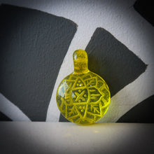  D. Calcified Hand Carved Pendant - Yellow