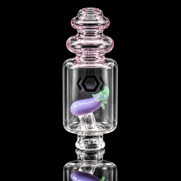 KickBack Glass - Eggplant Bubbler Puffco Pivot Glass Bubbler Mouthpiece