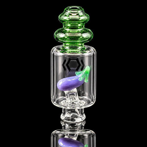 KickBack Glass - Eggplant Bubbler Puffco Pivot Glass Bubbler Mouthpiece
