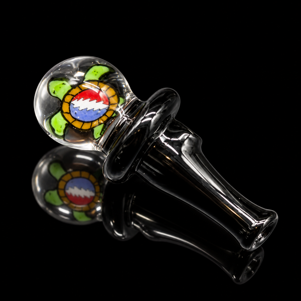Glass Art By Shaggy - Grateful Dead Milli Puffco Peak Pro 3DXL Joystick Cap