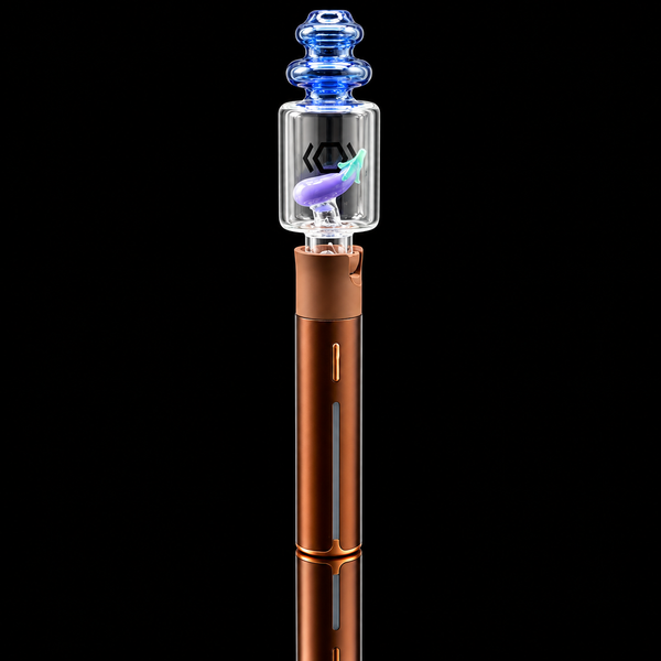 KickBack Glass - Eggplant Bubbler Puffco Pivot Glass Bubbler Mouthpiece