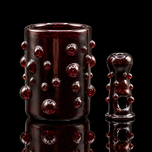 Biohazcreations - Full Color Bubbled Puffco Proxy Core Glass Cup & Mouthpiece Set