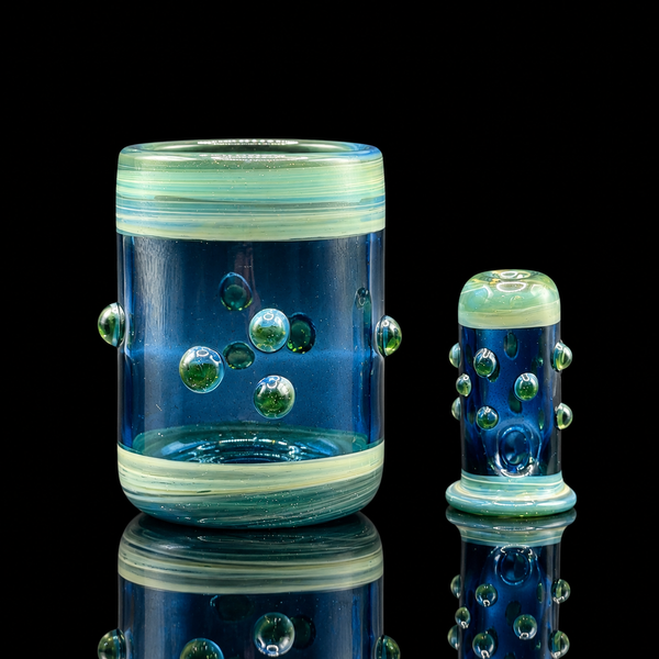 Biohazcreations - Full Color Bubbled Puffco Proxy Core Glass Cup & Mouthpiece Set