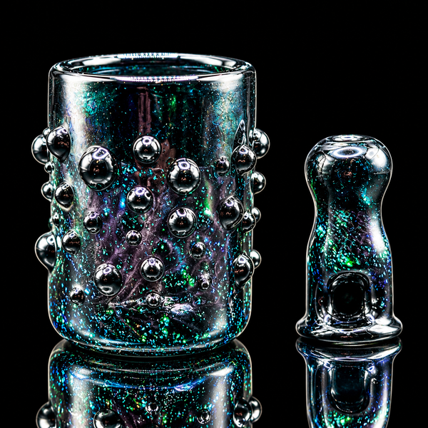 Biohazcreations - Black Crushed Opal Puffco Proxy Core Cup & Mouthpiece Set