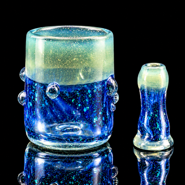 Biohazcreations - Crushed Opal Puffco Proxy Core Glass Cup & Mouthpiece Set